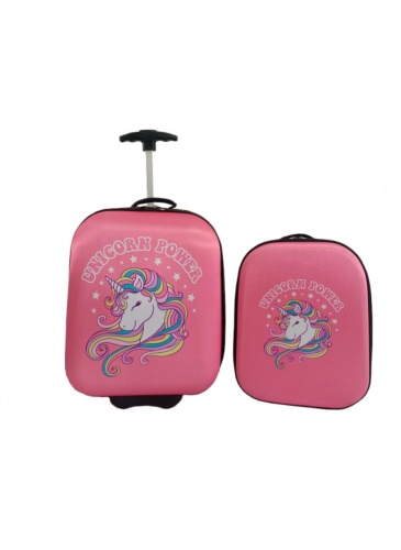 Vaikų mažasis lagaminas + Kuprinė UNICORN