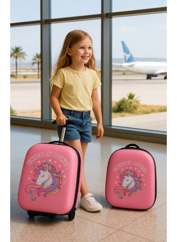 Vaikų mažasis lagaminas + Kuprinė UNICORN