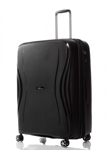 Trolley 76 cm  V&V TRAVEL FLASH LIGHT black