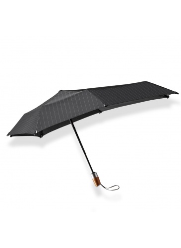 Foldable umbrella mini automatic deluxe pin stripe