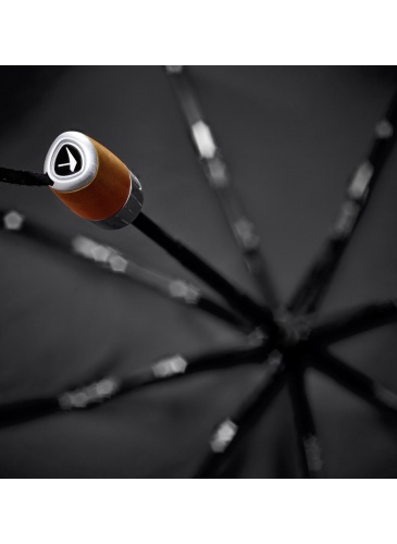 Foldable umbrella mini automatic deluxe pure black